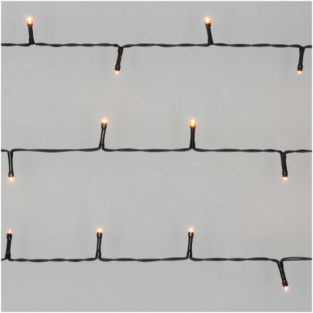 Blokker 20LED Kerstverlichting warm wit, 2XAA zwarte kabel