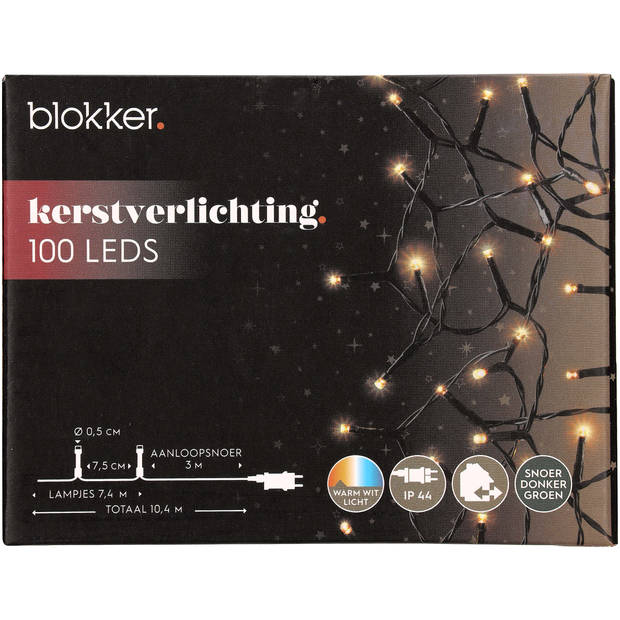 Blokker 100LED Kerstverlichting, warm wit binnen en buiten