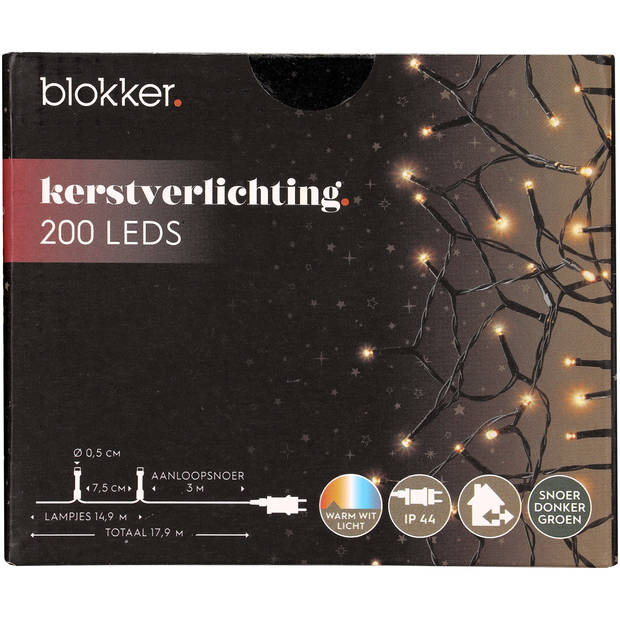 Blokker 200LED Kerstverlichting, warm wit binnen en buiten