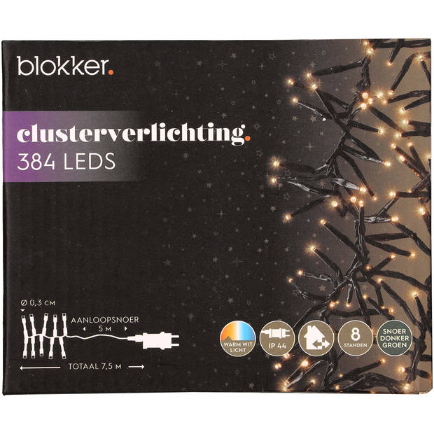 Blokker 384LED clusterverlichting warm wit binnen en buiten