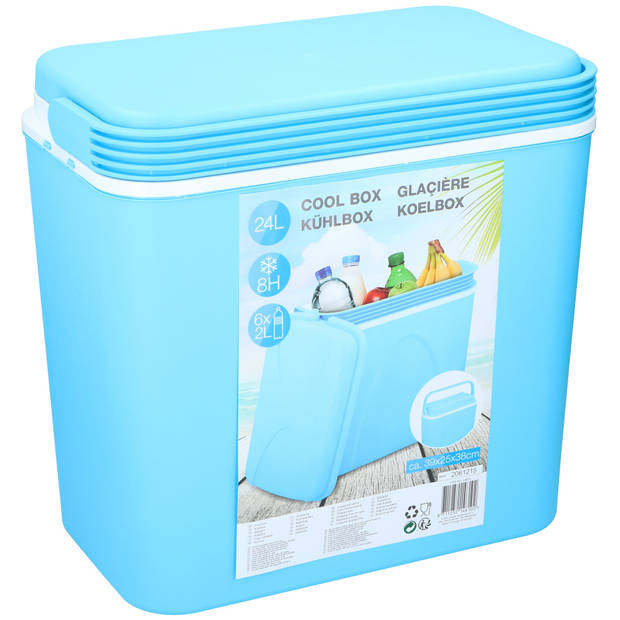 Koelbox blauw 24 liter 39 x 25 x 38 cm - Koelboxen