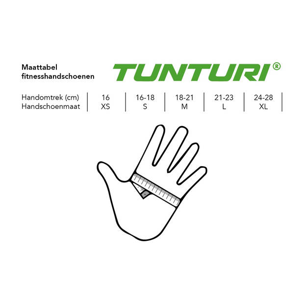 Tunturi fitness-handschoenen Pro Gel zwart/lichtgrijs maat L