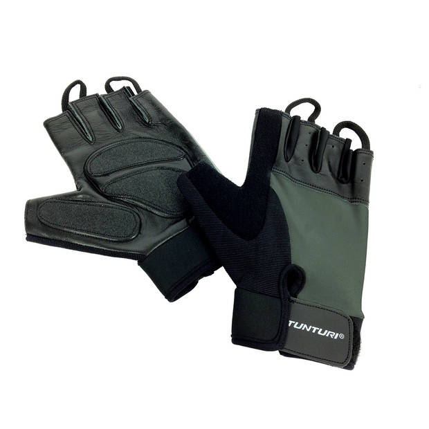 Tunturi fitness-handschoenen Pro Gel zwart/lichtgrijs maat L