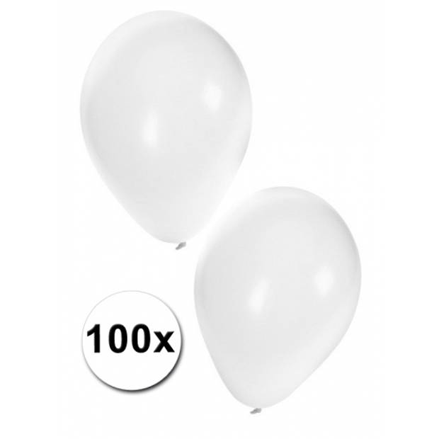 100x witte bruiloft feest versiering ballonnen - Ballonnen