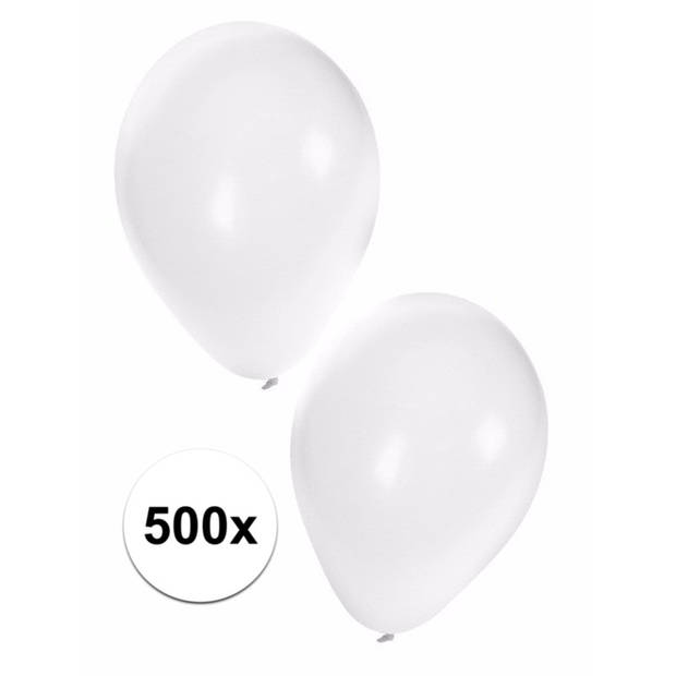 500x witte feest ballonnen - Ballonnen