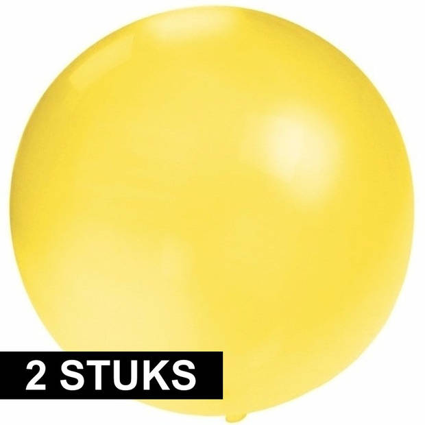 2x Feest mega ballonnen geel 60 cm - Ballonnen