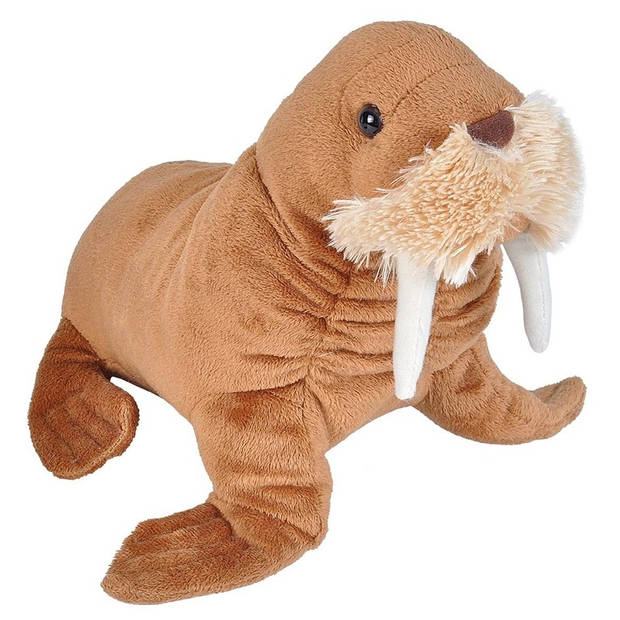 Pluche bruine walrus knuffel 27 cm speelgoed - Knuffel zeedieren