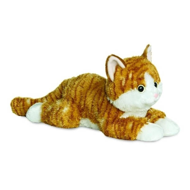 Pluche rode kater/kat/poes knuffel 30 cm - Poezen/katten huisdieren knuffels - Speelgoed voor peuters/kinderen