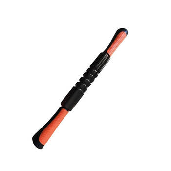 Toorx Massage Stick - met grepen - Zwart/Oranje