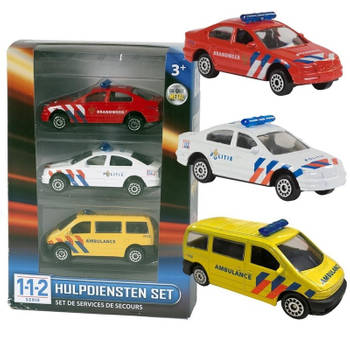 Nederlandse politie/brandweer/ambulance speelgoedauto set