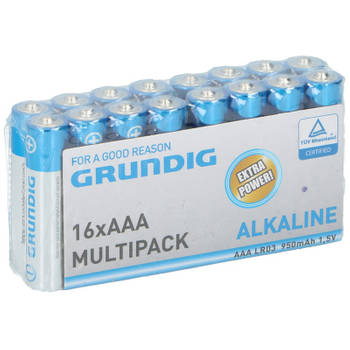 16x Grundig AAA batterijen alkaline 1.5 volt - Voordeelpak