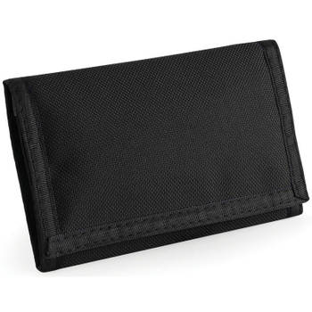 Portemonnee/portefeuille met klittenband sluiting zwart - Portemonnee