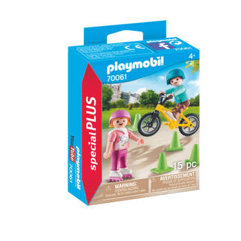 PLAYMOBIL Special Plus kinderen met fiets en skates 70061