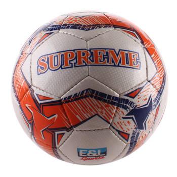 E&L Sports voetbal Supreme wit/oranje maat 5