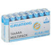 16x Grundig AAA batterijen alkaline 1.5 volt - Voordeelpak