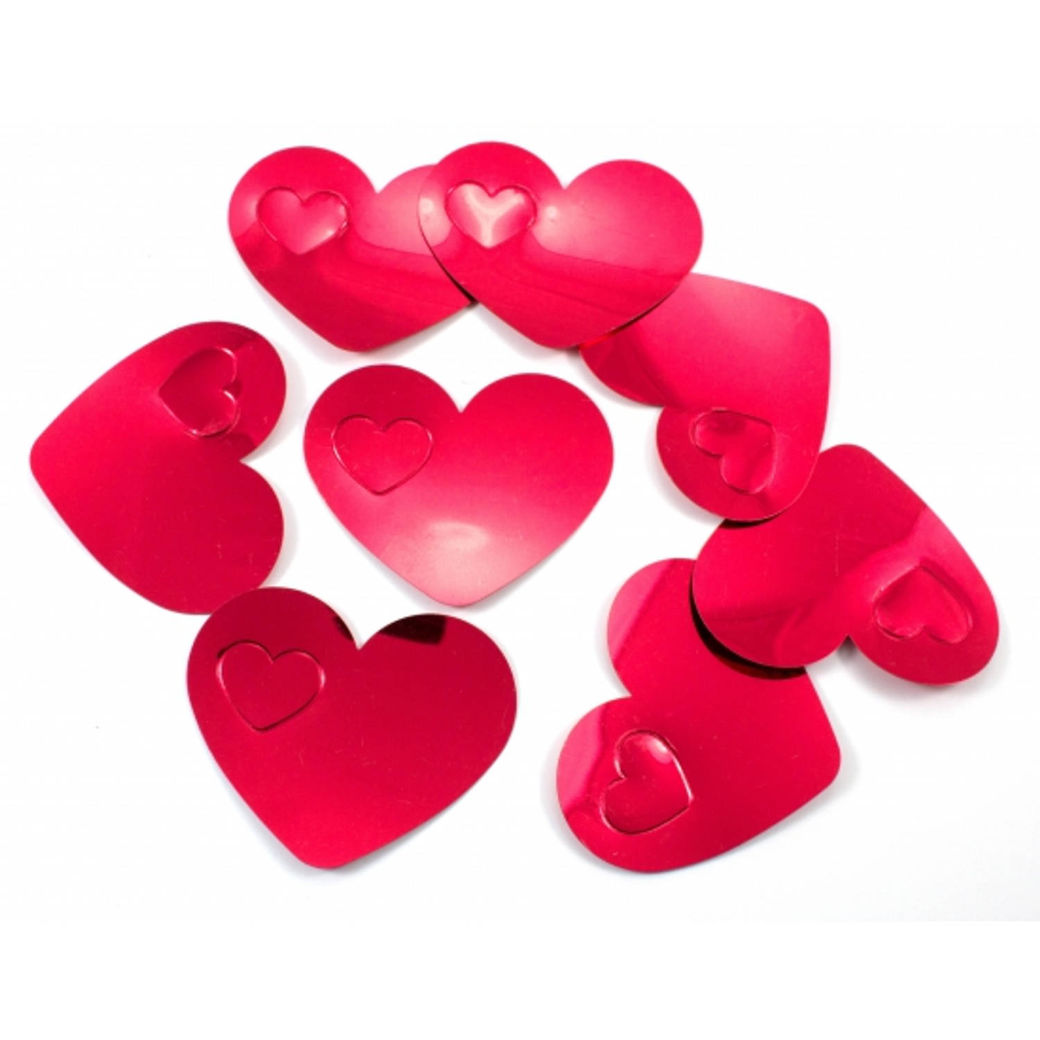 10x mega confetti rode hartjes - Valentijn / Bruiloft confetti