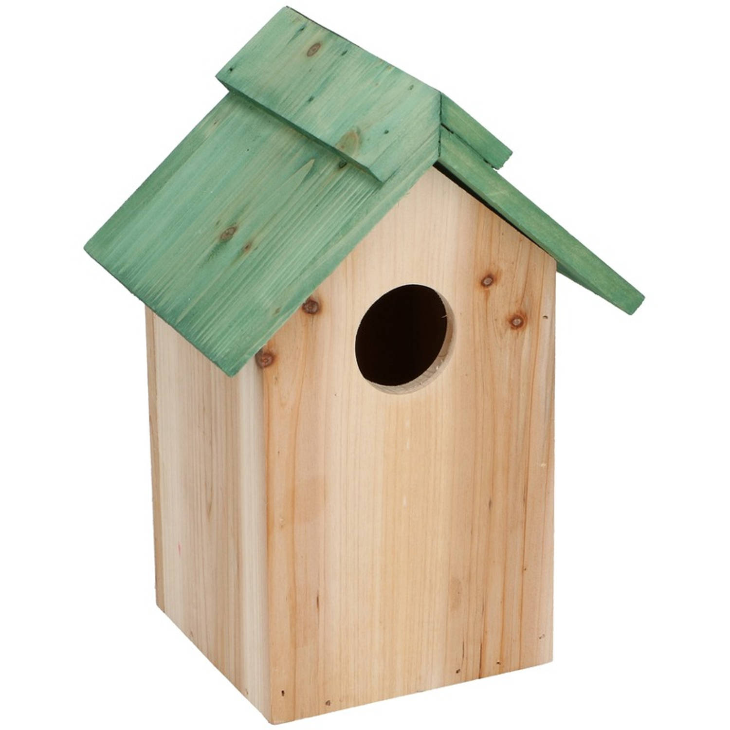 Lifetime Garden Houten Vogelhuisje/nestkastje Met Groen Dak 24 Cm Vogelhuisjes online kopen