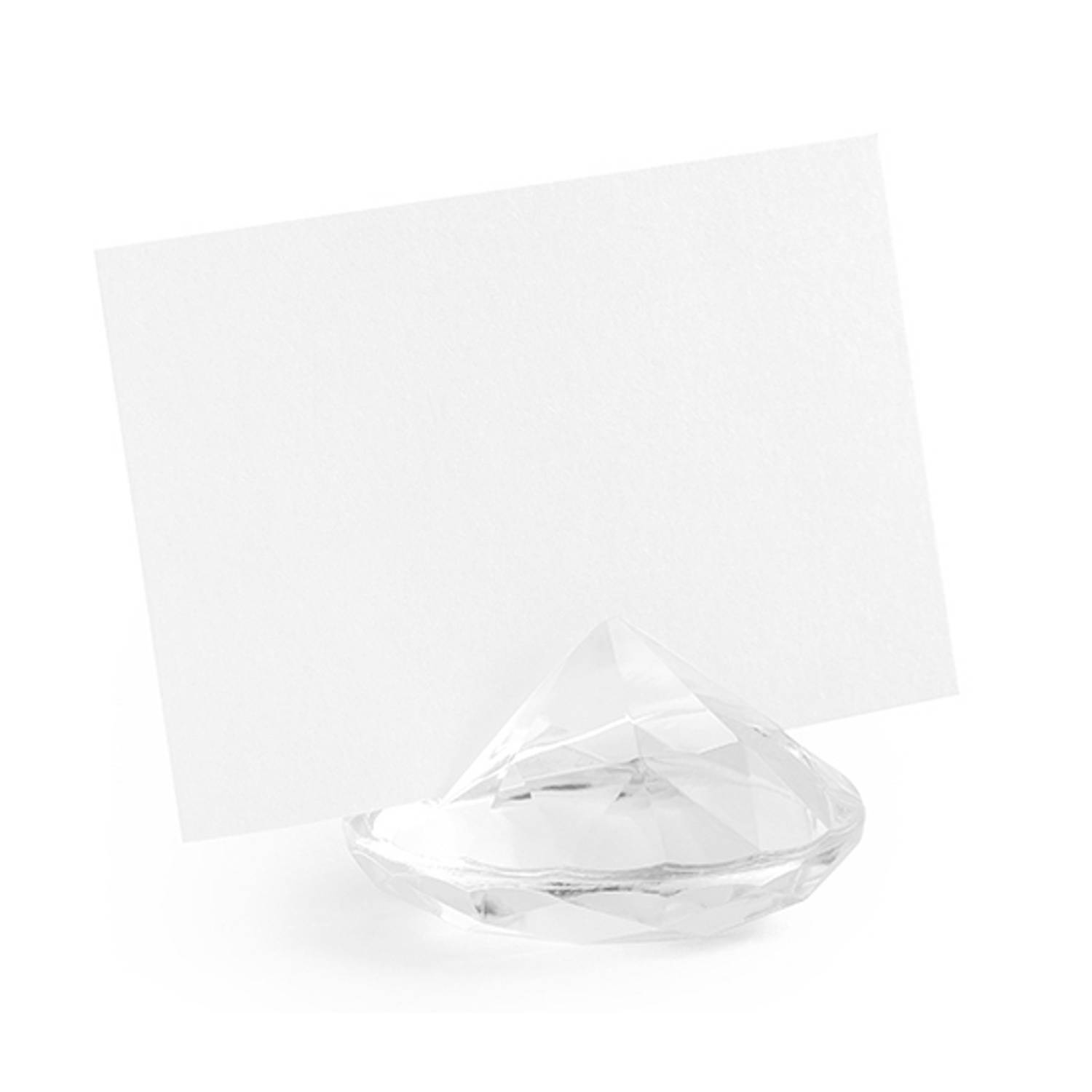 Tafelkaarthouder Doorzichtig Diamant 4cm 10st