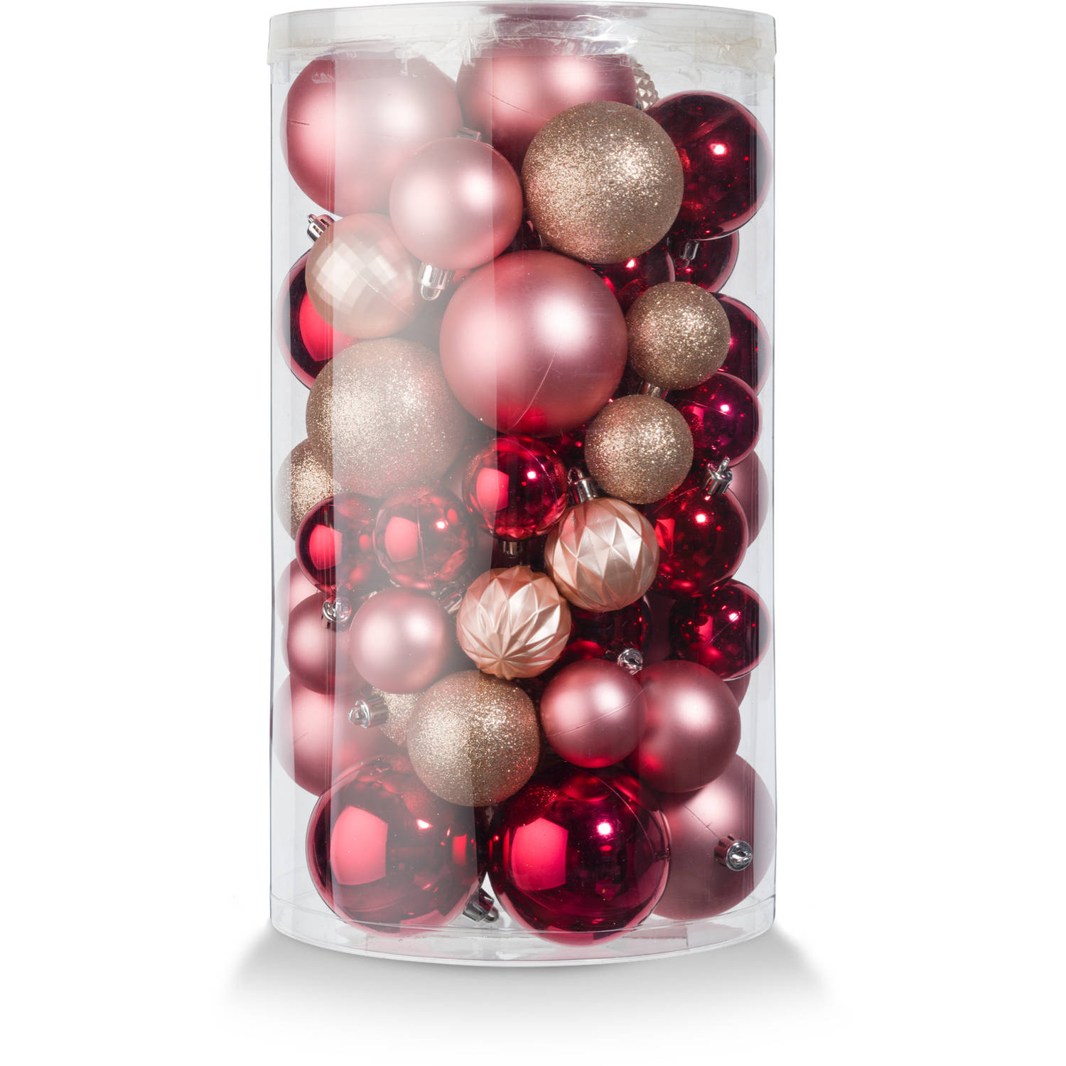 sensatie Vaardigheid heroïsch Blokker kerstballen set van 60 stuks - kunststof - roze | Blokker