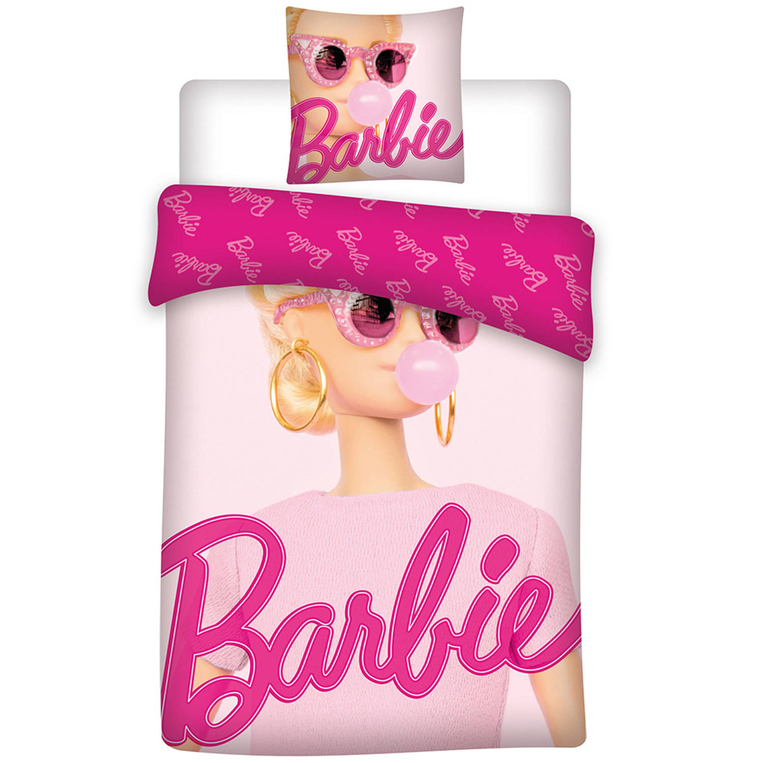 Barbie Bubble - Dekbedovertrek - Eenpersoons - 140 X 200 Cm - Roze