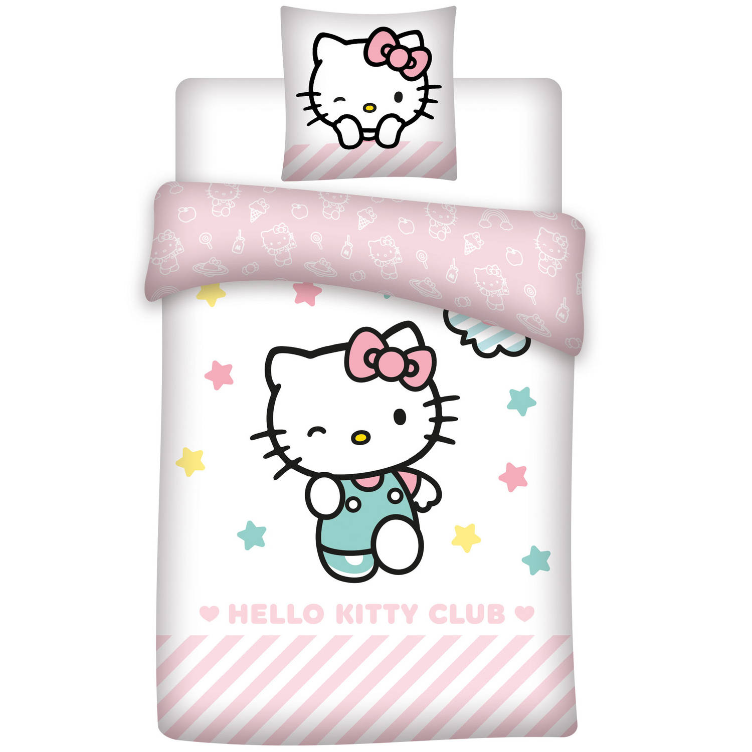 Hello Kitty Club - Dekbedovertrek - Eenpersoons - 140 x 200 cm - Multi - Copy