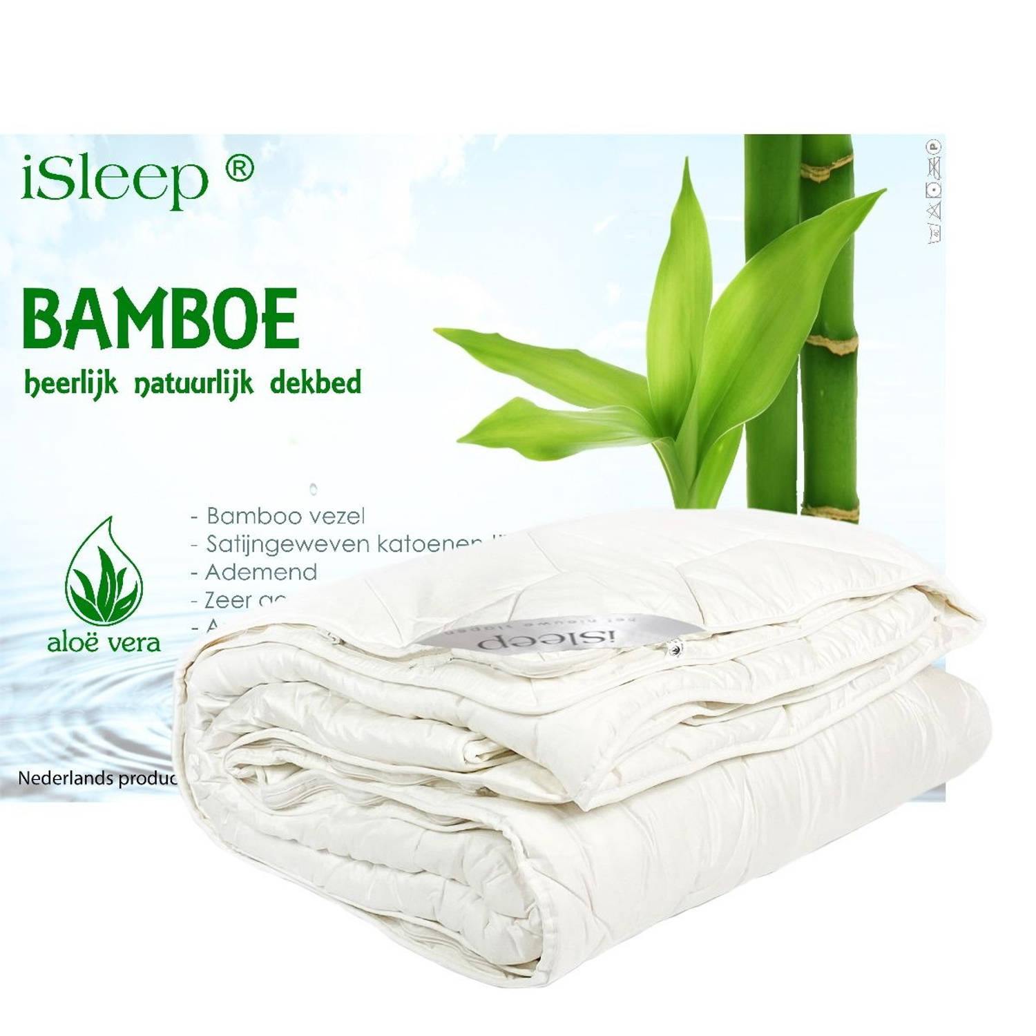 iSleep 4-seizoenen dekbed Bamboo Comfort DeLuxe Lits-jumeaux XL 260x220 cm