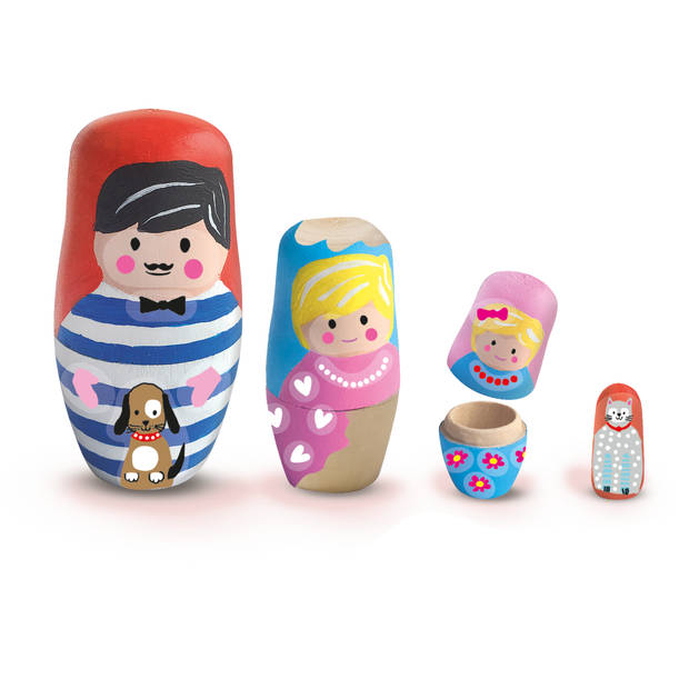 SES CREATIVE Russische poppen schilderen - 4 poppen - 6 kleuren