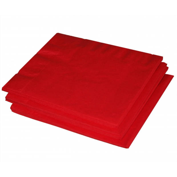 20x Papieren feest servetten rood - Feestservetten