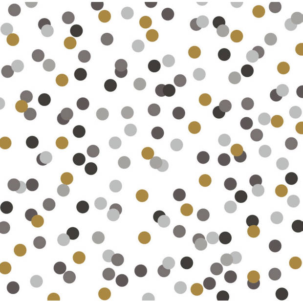 Duni servetten dream dots zwart - 33 x 33 cm