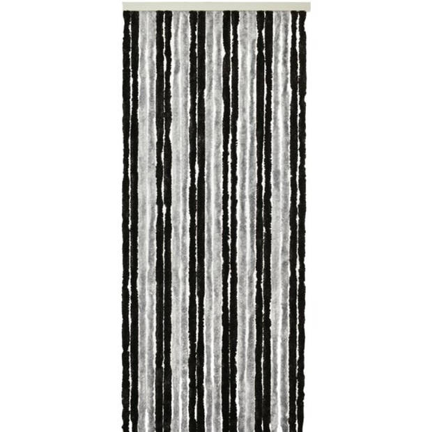 Vliegengordijn/deurgordijn kattenstaart grijs/zwart 90 x 220 cm - Vliegengordijnen