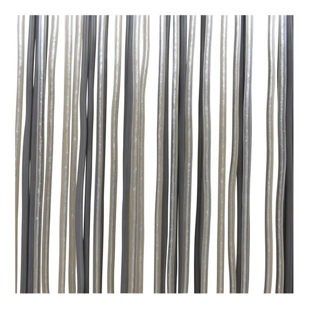 Vliegengordijn/deurgordijn PVC spaghetti grijs - 90 x 220 cm - Insectenwerende vliegengordijnen