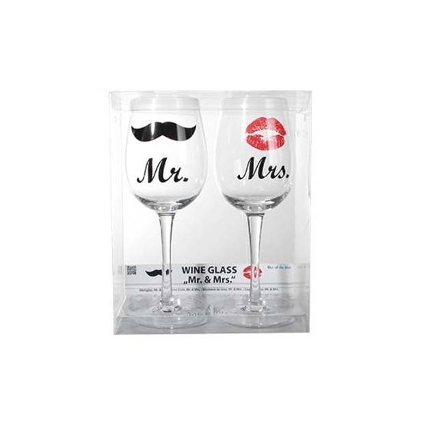 Mr & Mrs wijnglazen 22,5 cm
