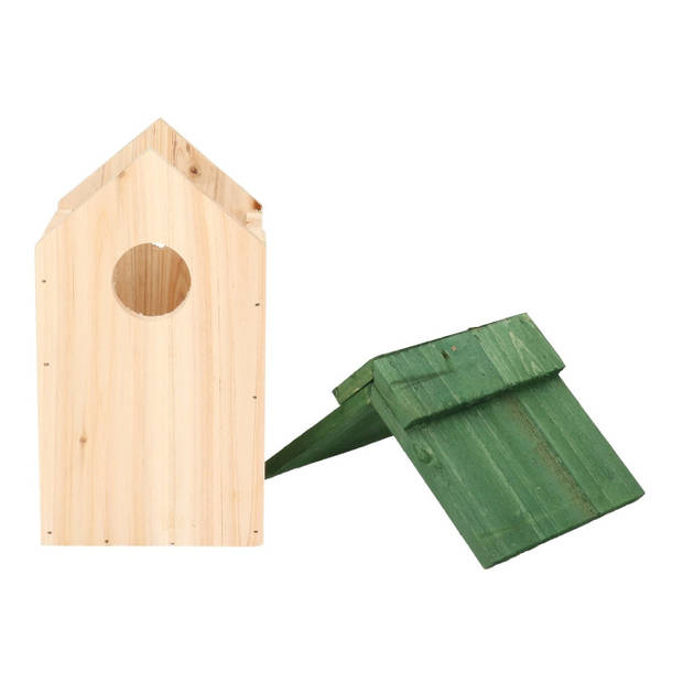 Groen vogelhuisje voor kleine vogels 24 cm - Vogelhuisjes