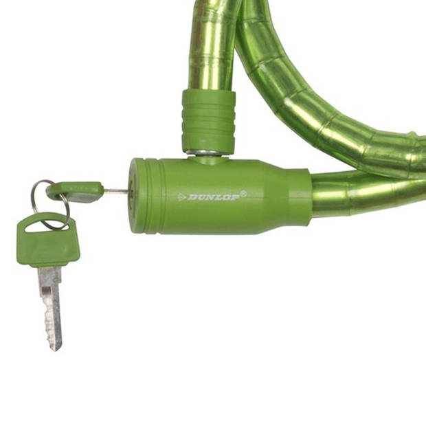 Dunlop kabelslot - groen - plastic coating - 80 cm - Fietssloten