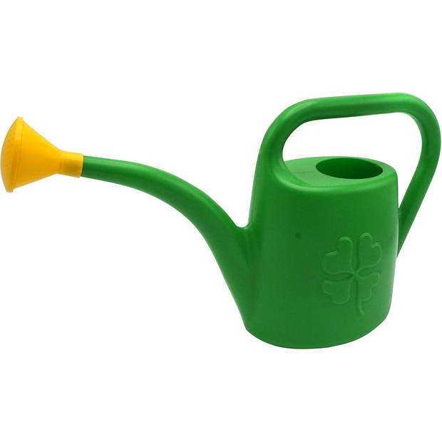 Groene kunststof gieter 2 liter met gele broeskop/sproeikop - Gieters