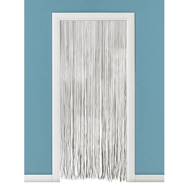 Vliegengordijn/deurgordijn PVC spaghetti wit - 90 x 220 cm - Insectenwerende vliegengordijnen