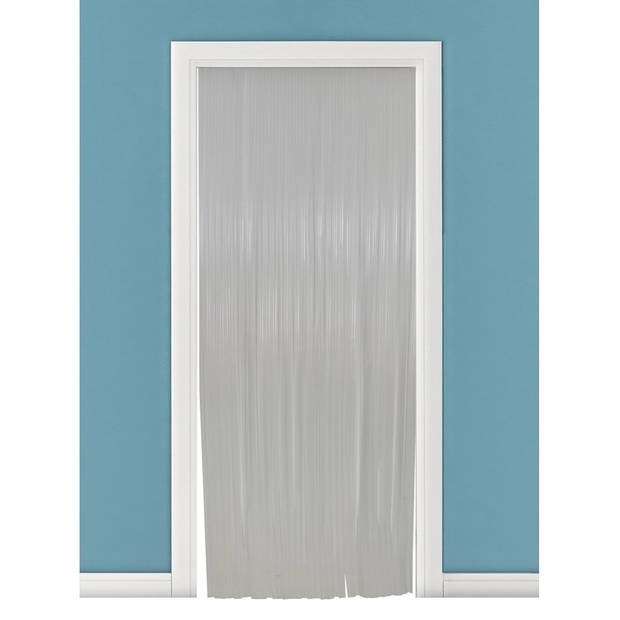 Wit anti insecten gordijn 90 x 220 cm kunststof/plastic PVC tris - Vliegengordijnen