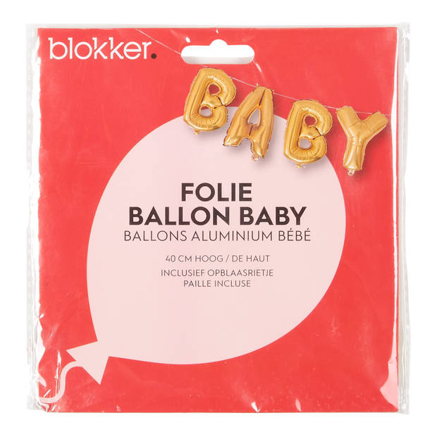 Blokker folieballon goud baby