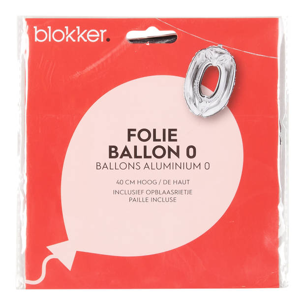 Blokker folieballon zilver 0