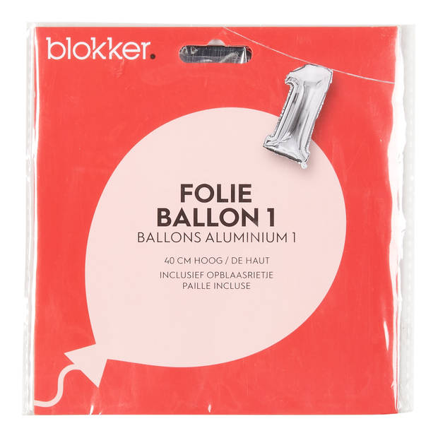 Blokker folieballon zilver 1