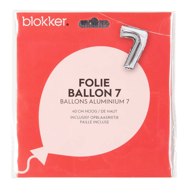Blokker folieballon zilver 7