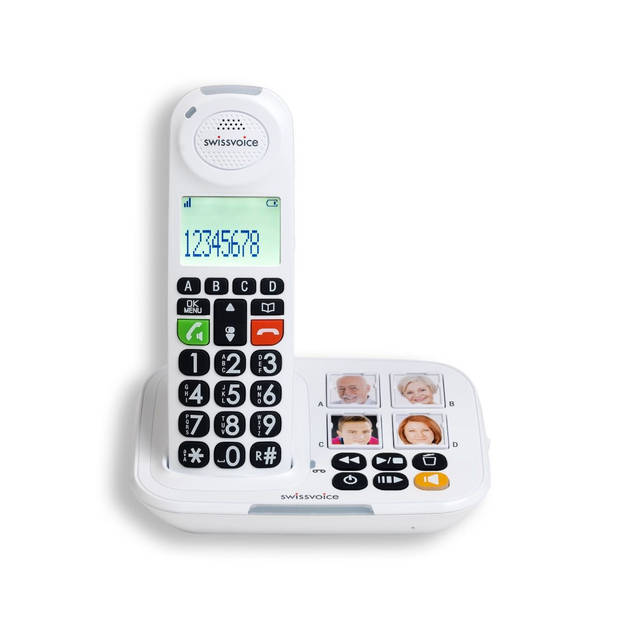 Swissvoice Xtra 2155 Draadloze huistelefoon voor ouderen - 4 fototoetsen - Antwoordapparaat