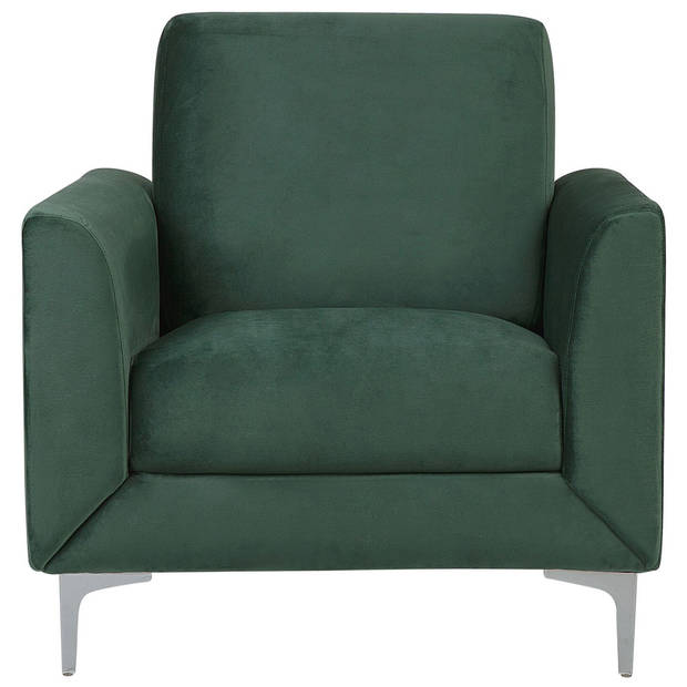 Beliani FENES - Fauteuil-Groen-Fluweel