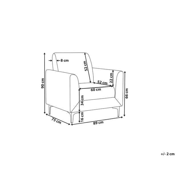 Beliani FENES - Fauteuil-Groen-Fluweel