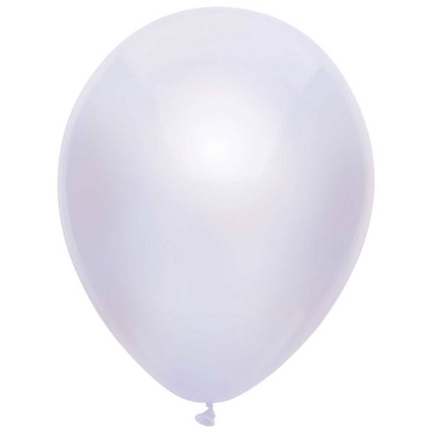 10x Witte metallic ballonnen 30 cm