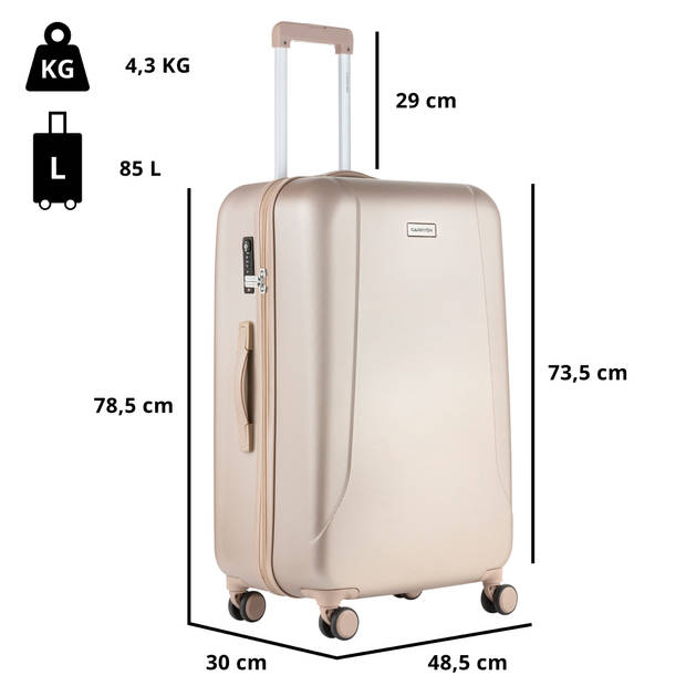 CarryOn Skyhopper kofferset TSA Trolleyset met OKOBAN Dubbele wielen Champagne