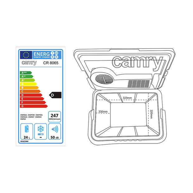 Camry CR 8065 - Portable koelbox - 12V/230V - 24 liter