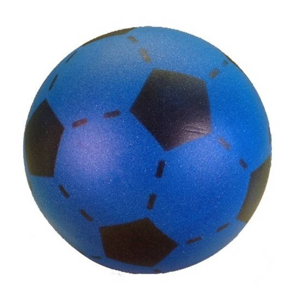 Foam softbal voetbal blauw 20 cm