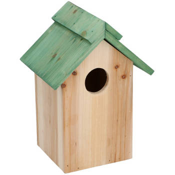 4x Groene vogelhuisjes voor kleine vogels 24 cm - Vogelhuisjes