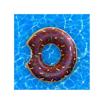 Grote chocolade donut zwemband 122 cm